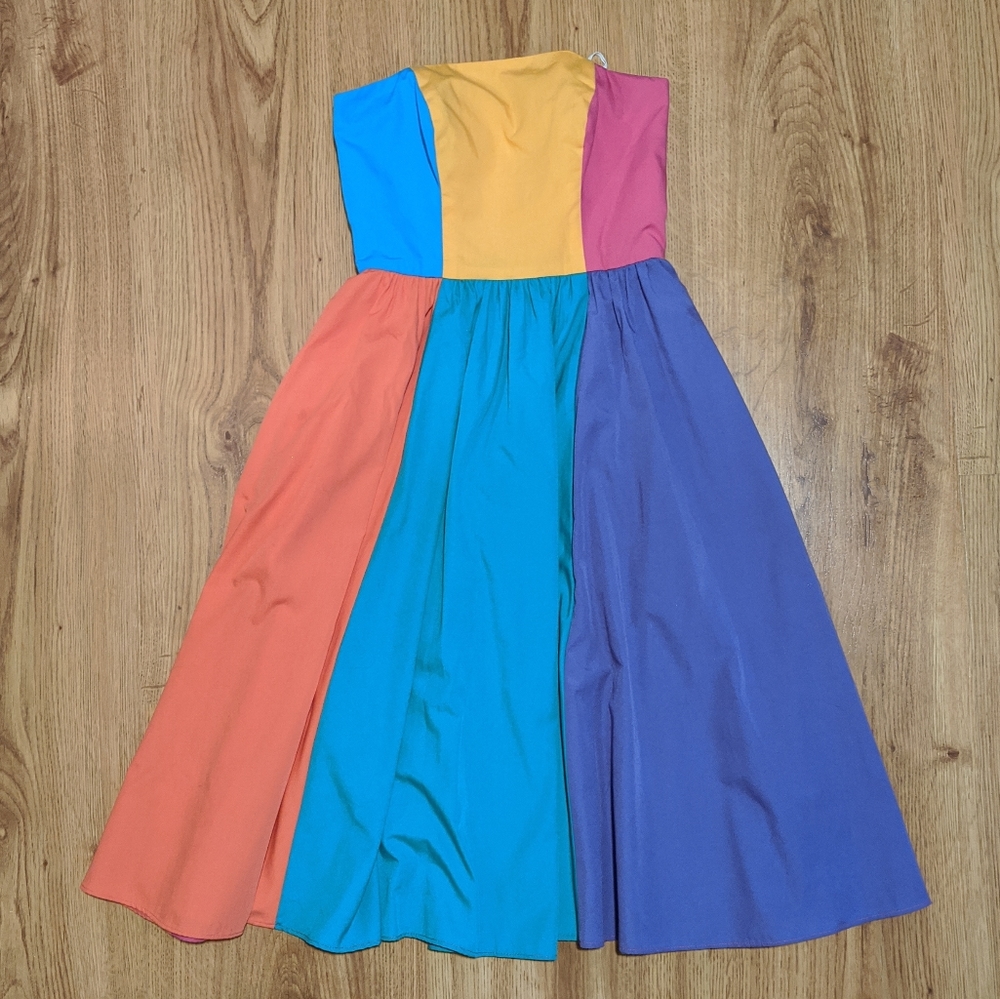 Strapless Vintage Colorful Dress